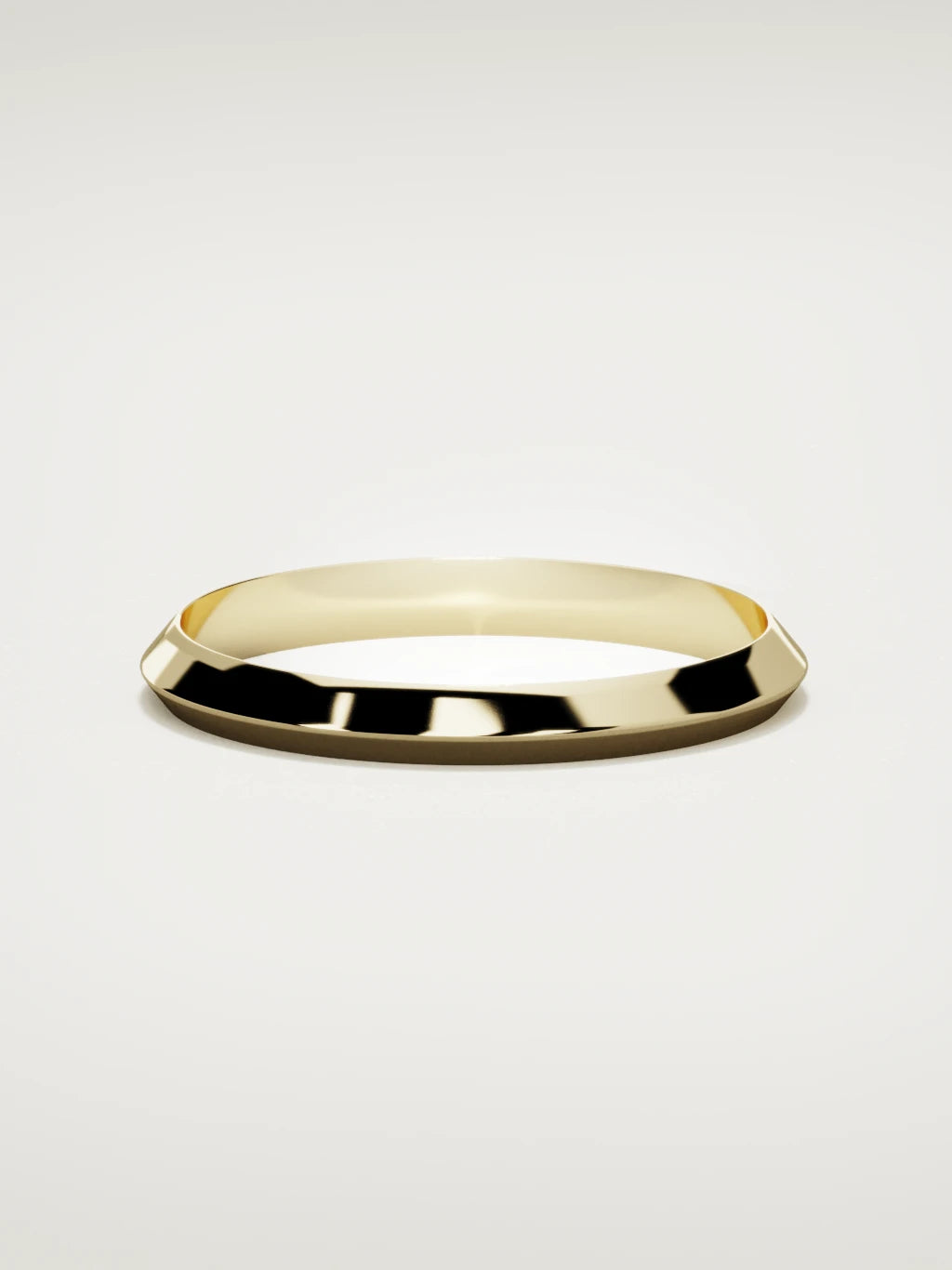The Filo knife-edge men's wedding band in 14K yellow gold, 3 mm, front view