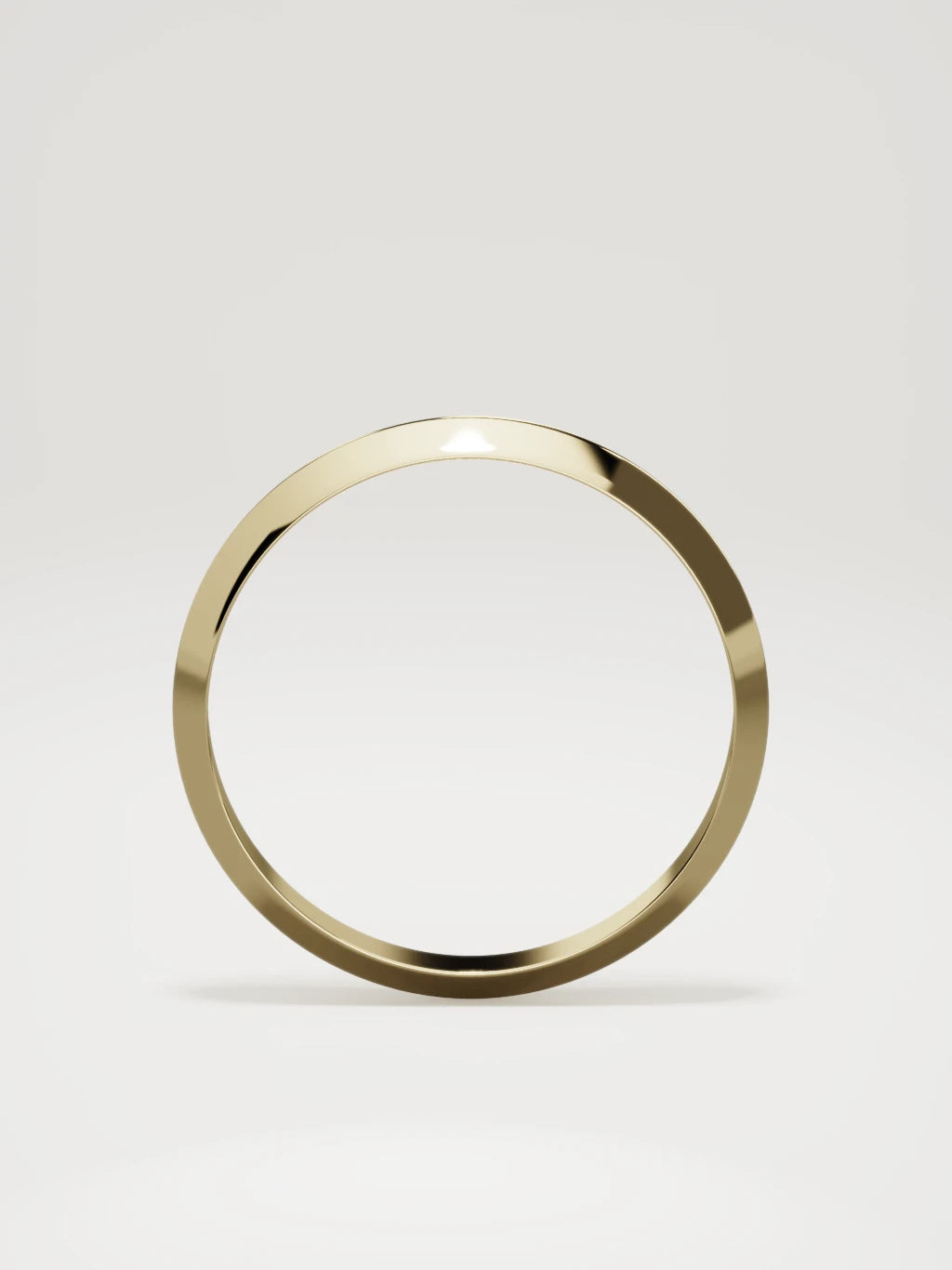 The Filo knife-edge men's wedding band in 14K yellow gold, 3 mm, standing front view