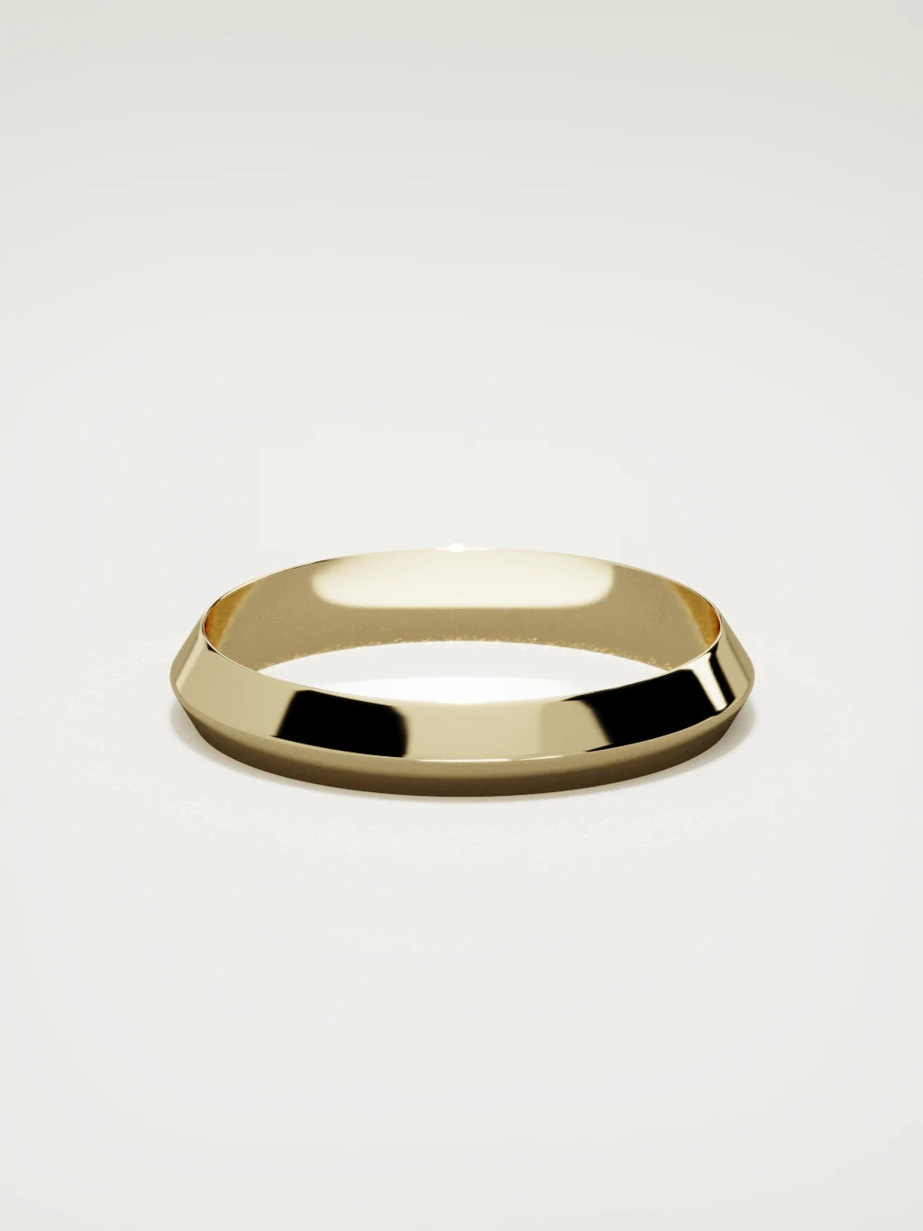 The Filo knife-edge men's wedding band in 14K yellow gold, 4 mm, back view