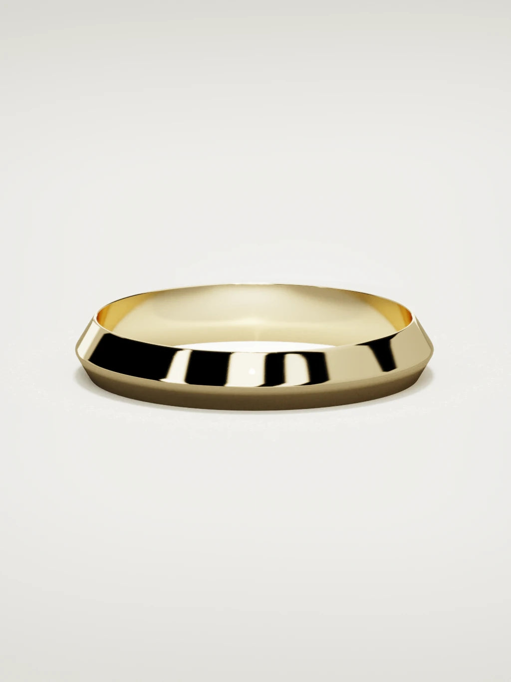The Filo knife-edge men's wedding band in 14K yellow gold, 4 mm, front view