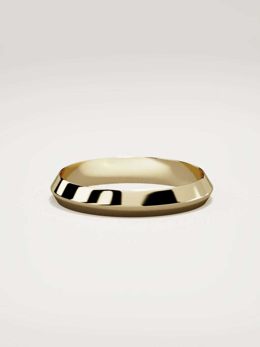 The Filo knife-edge men's wedding band in 14K yellow gold, 4 mm, side view