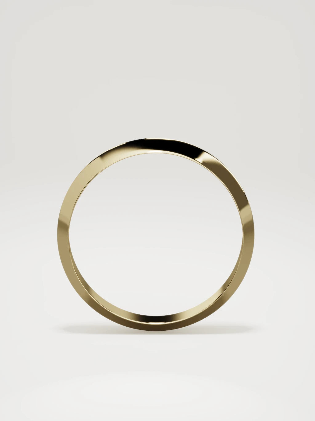 The Filo knife-edge men's wedding band in 14K yellow gold, 4 mm, standing front view