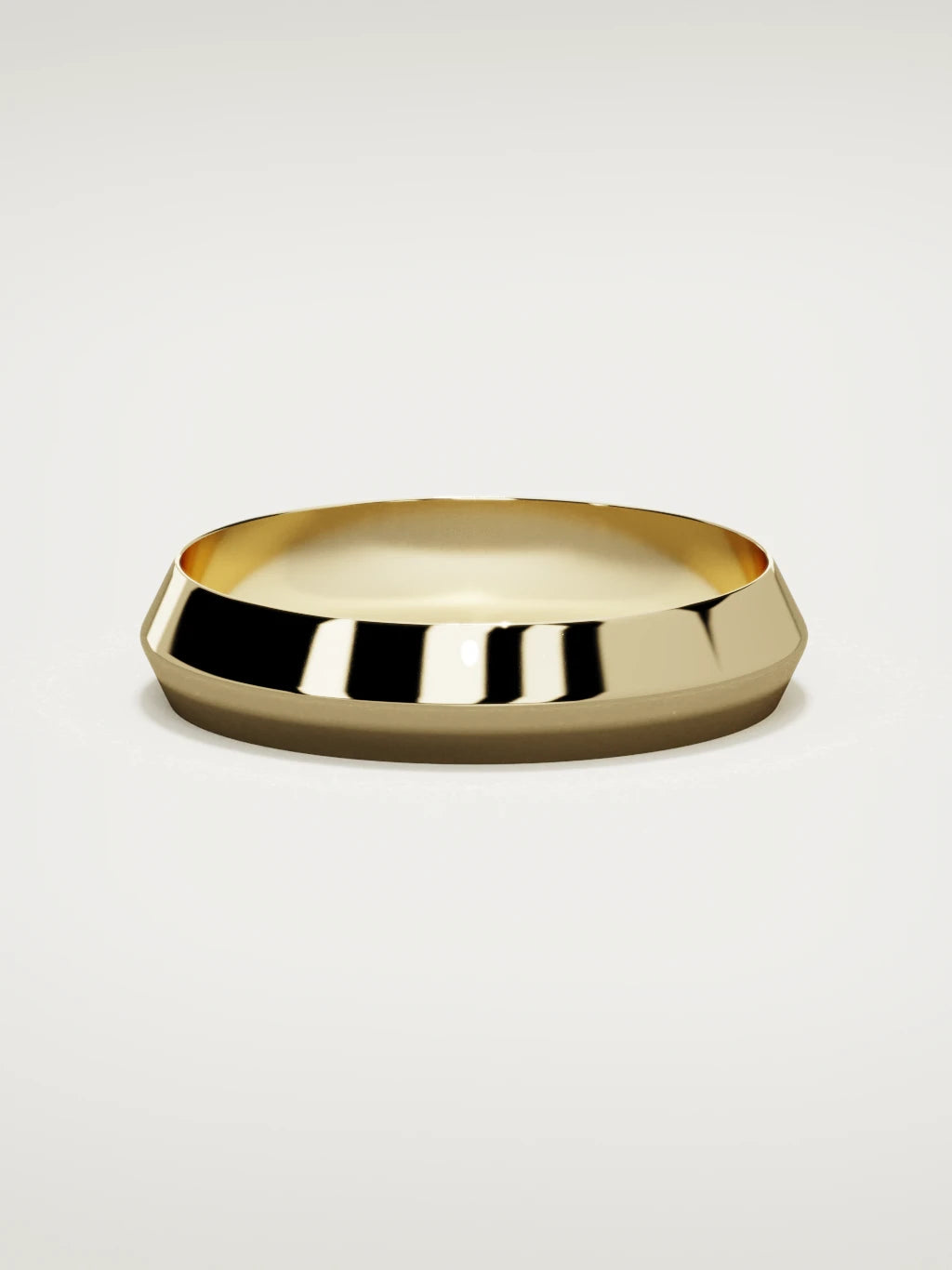 The Filo knife-edge men's wedding band in 14K yellow gold, 5 mm, front view