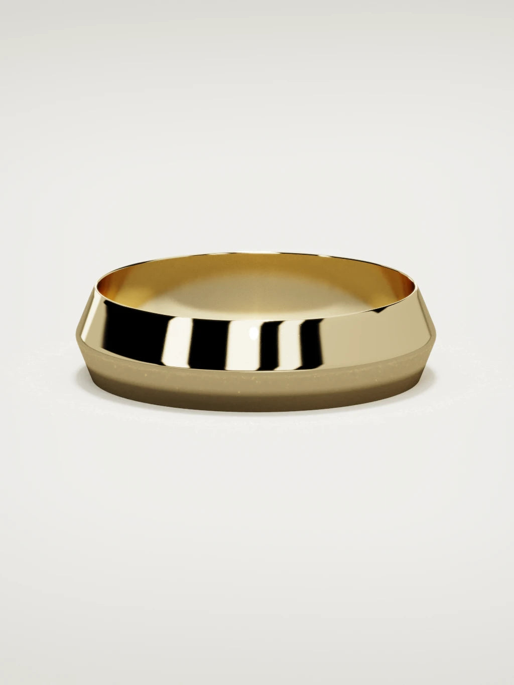 The Filo knife-edge men's wedding band in 14K yellow gold, 6 mm, front view