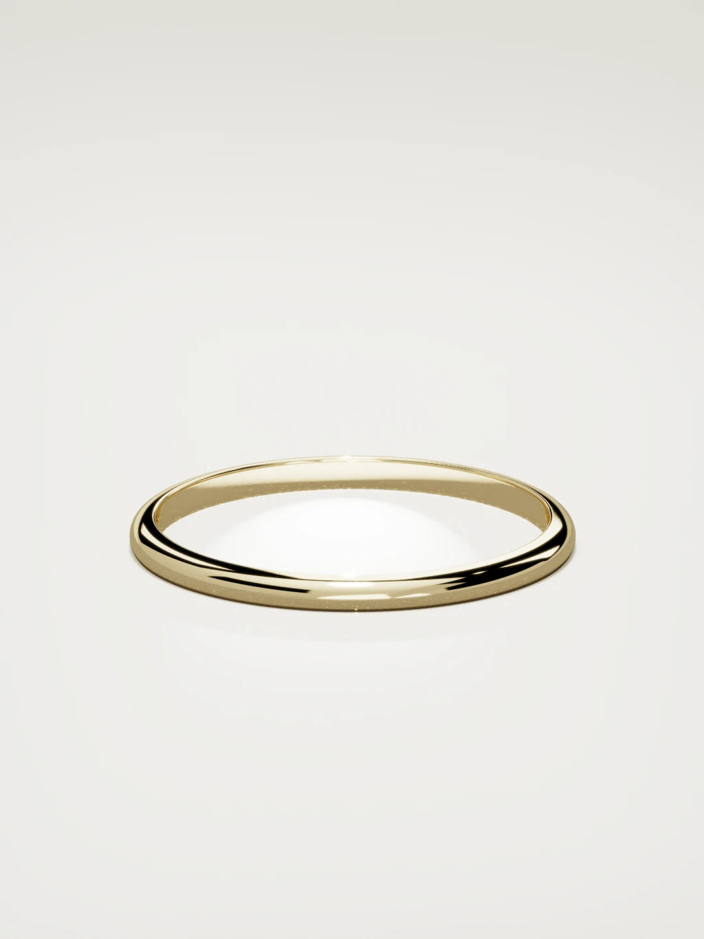 The Domo domed men's wedding band in 14K yellow gold, 2 mm, back view
