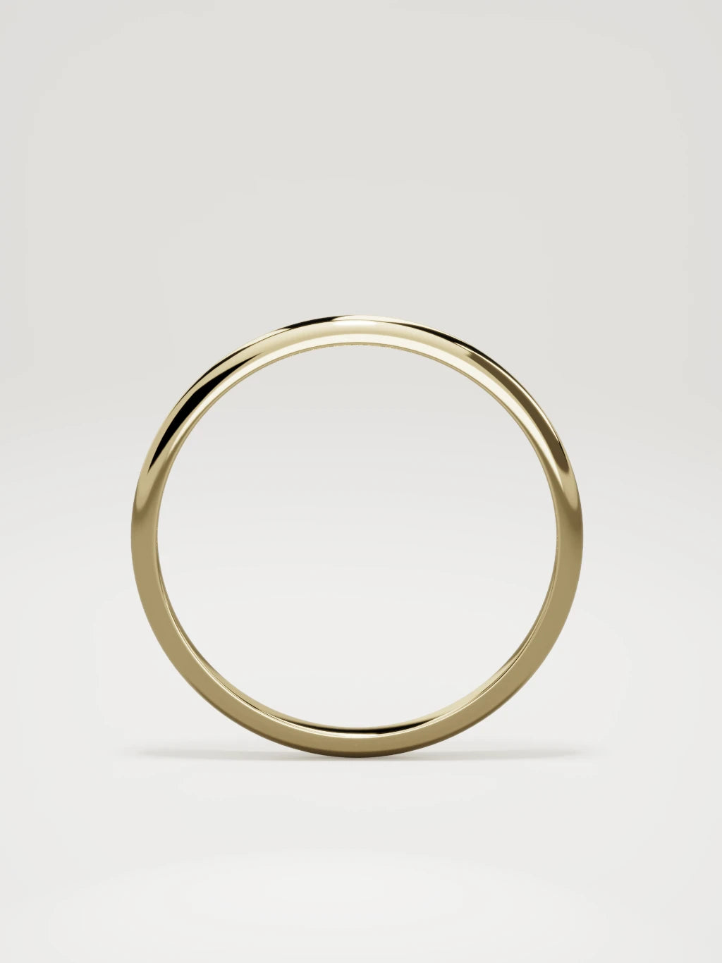 The Domo domed men's wedding band in 14K yellow gold, 2 mm, standing front view