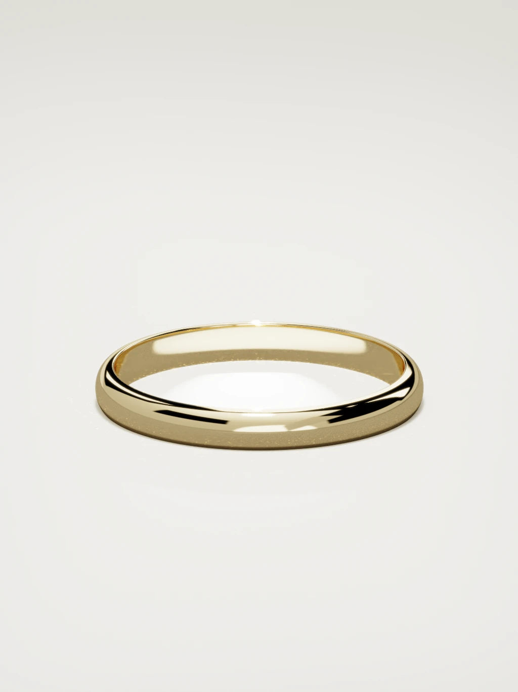 The Domo domed men's wedding band in 14K yellow gold, 3 mm, back view
