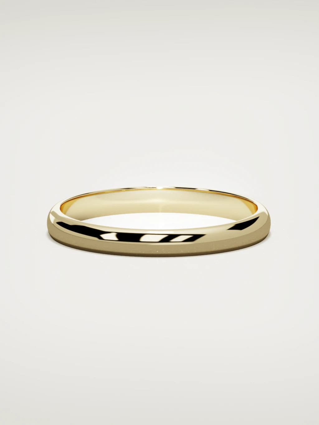 The Domo domed men's wedding band in 14K yellow gold, 3 mm, front view