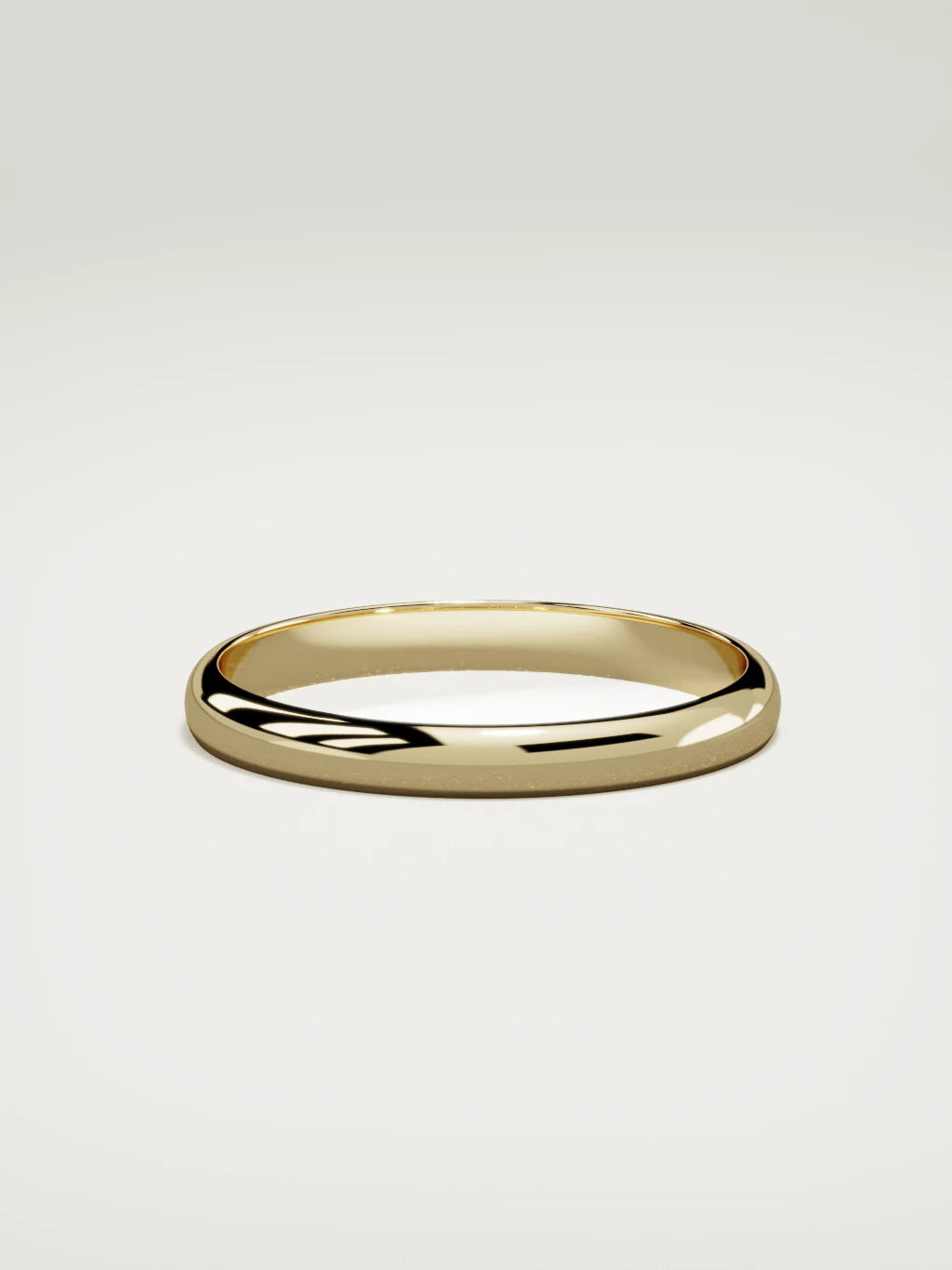 The Domo domed men's wedding band in 14K yellow gold, 3 mm, side view