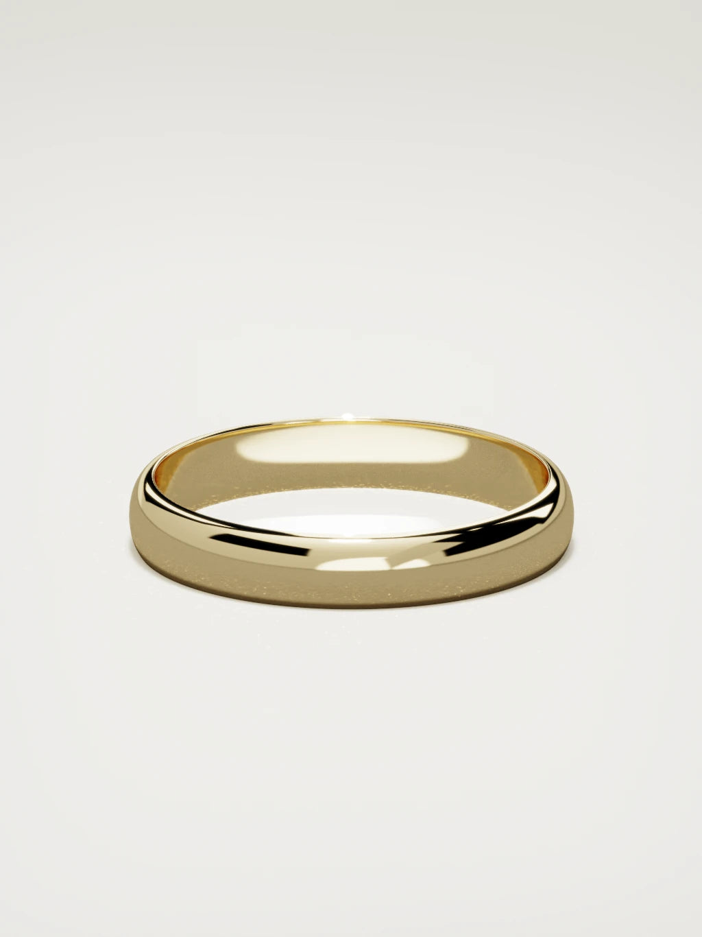 The Domo domed men's wedding band in 14K yellow gold, 4 mm, back view