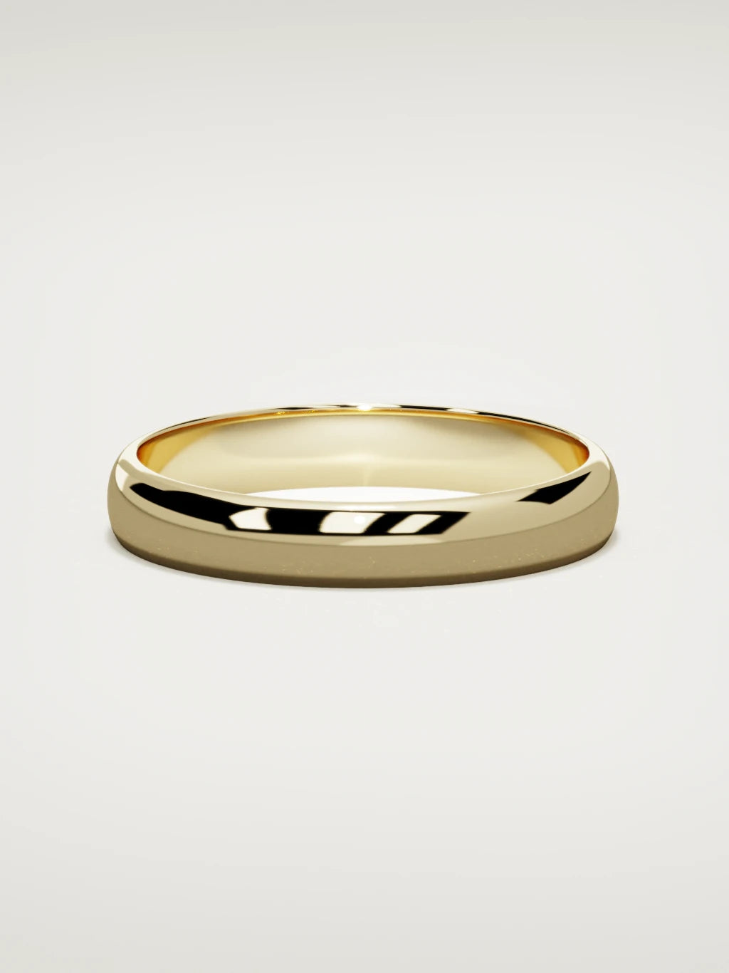 The Domo domed men's wedding band in 14K yellow gold, 4 mm, front view