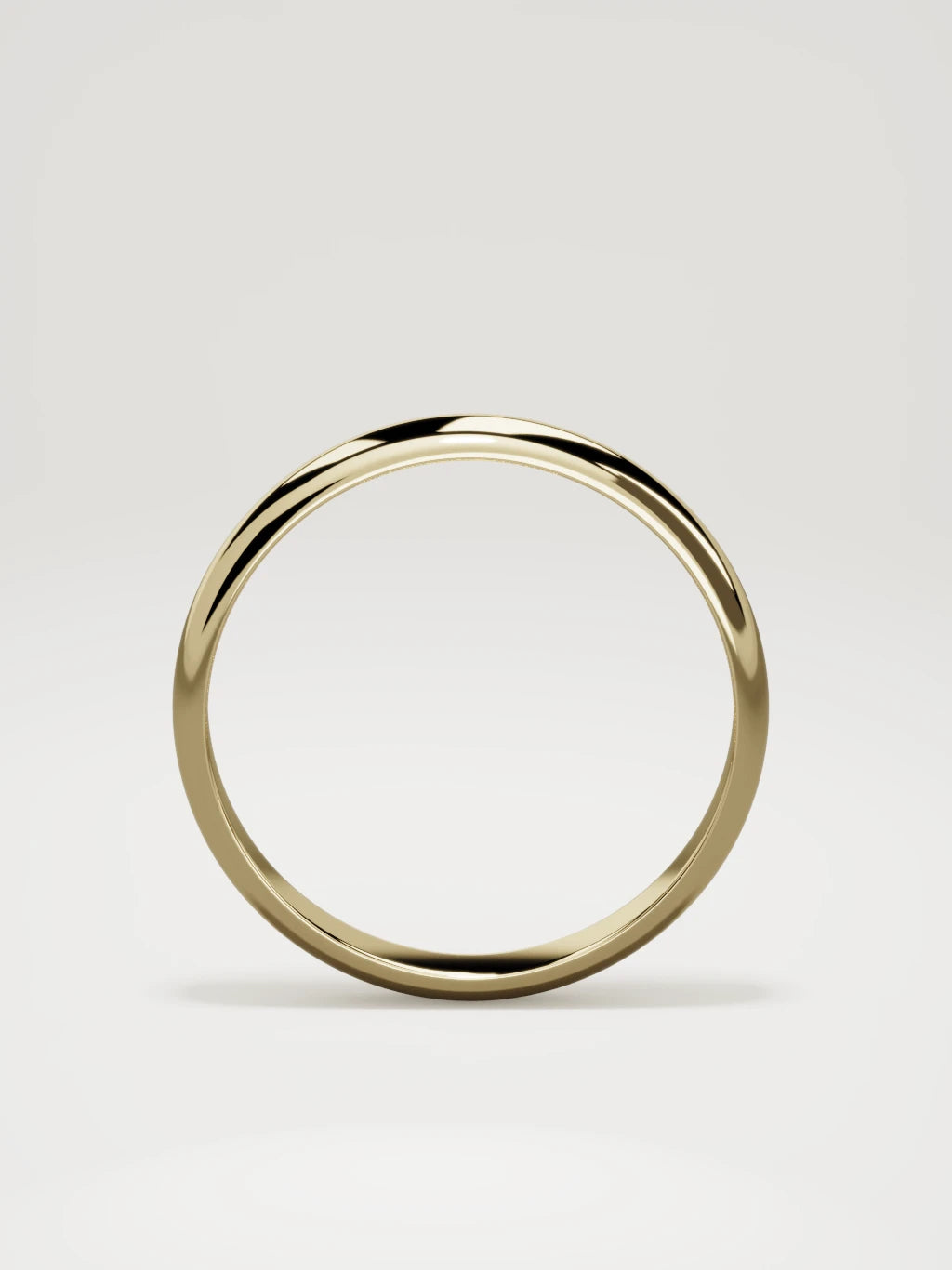 The Domo domed men's wedding band in 14K yellow gold, 4 mm, standing front view