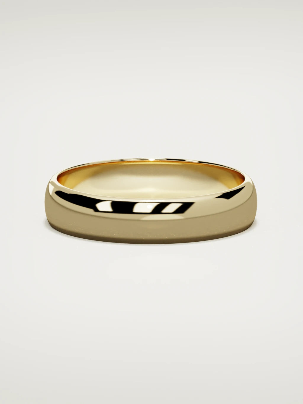 The Domo domed men's wedding band in 14K yellow gold, 5 mm, front view