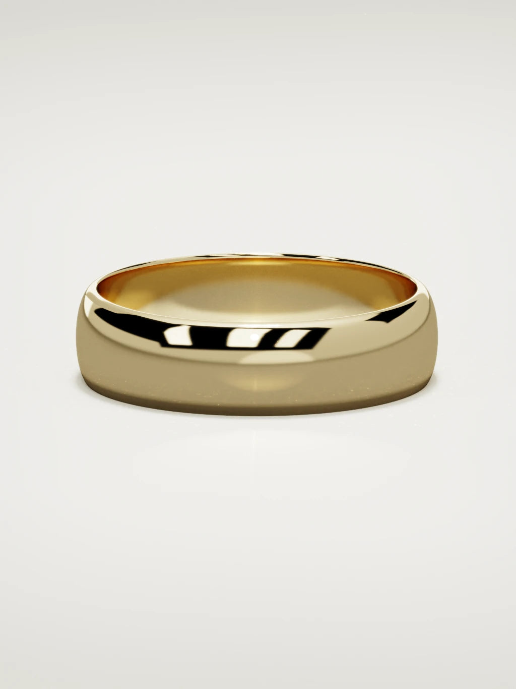 The Domo domed men's wedding band in 14K yellow gold, 6 mm, front view