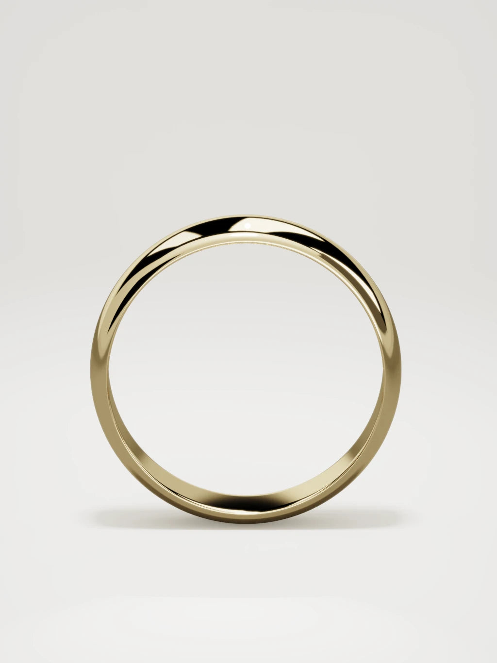 The Domo domed men's wedding band in 14K yellow gold, 6 mm, standing front view