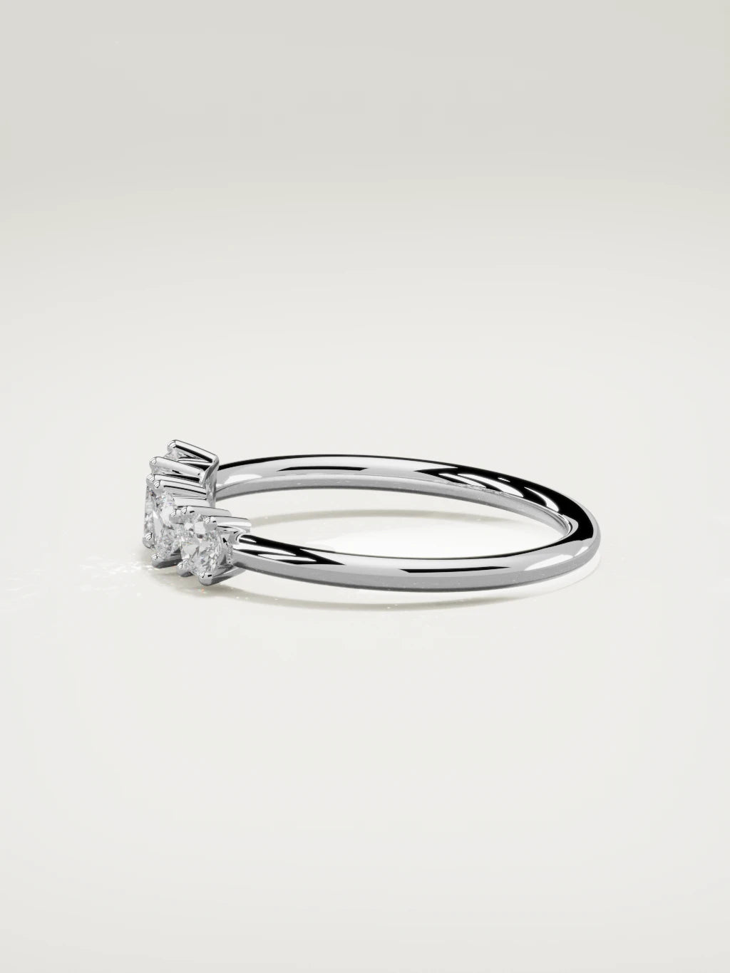 The Mixta mixed shape diamond ring in 14K white gold, side view