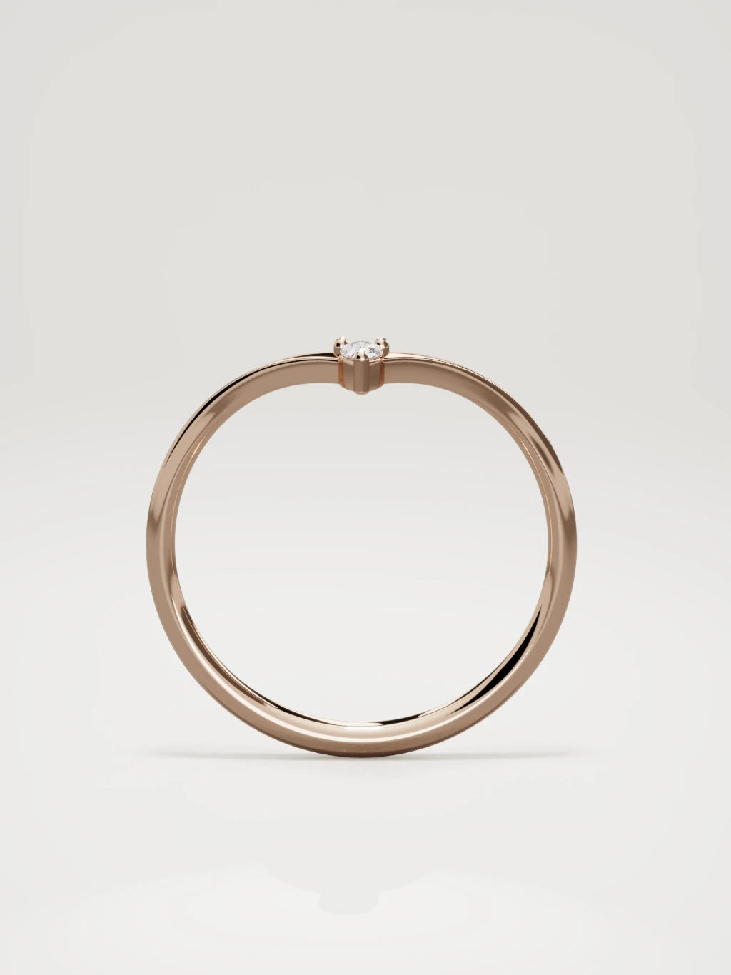 The Pico chevron pear diamond band in 14K rose gold, standing front view