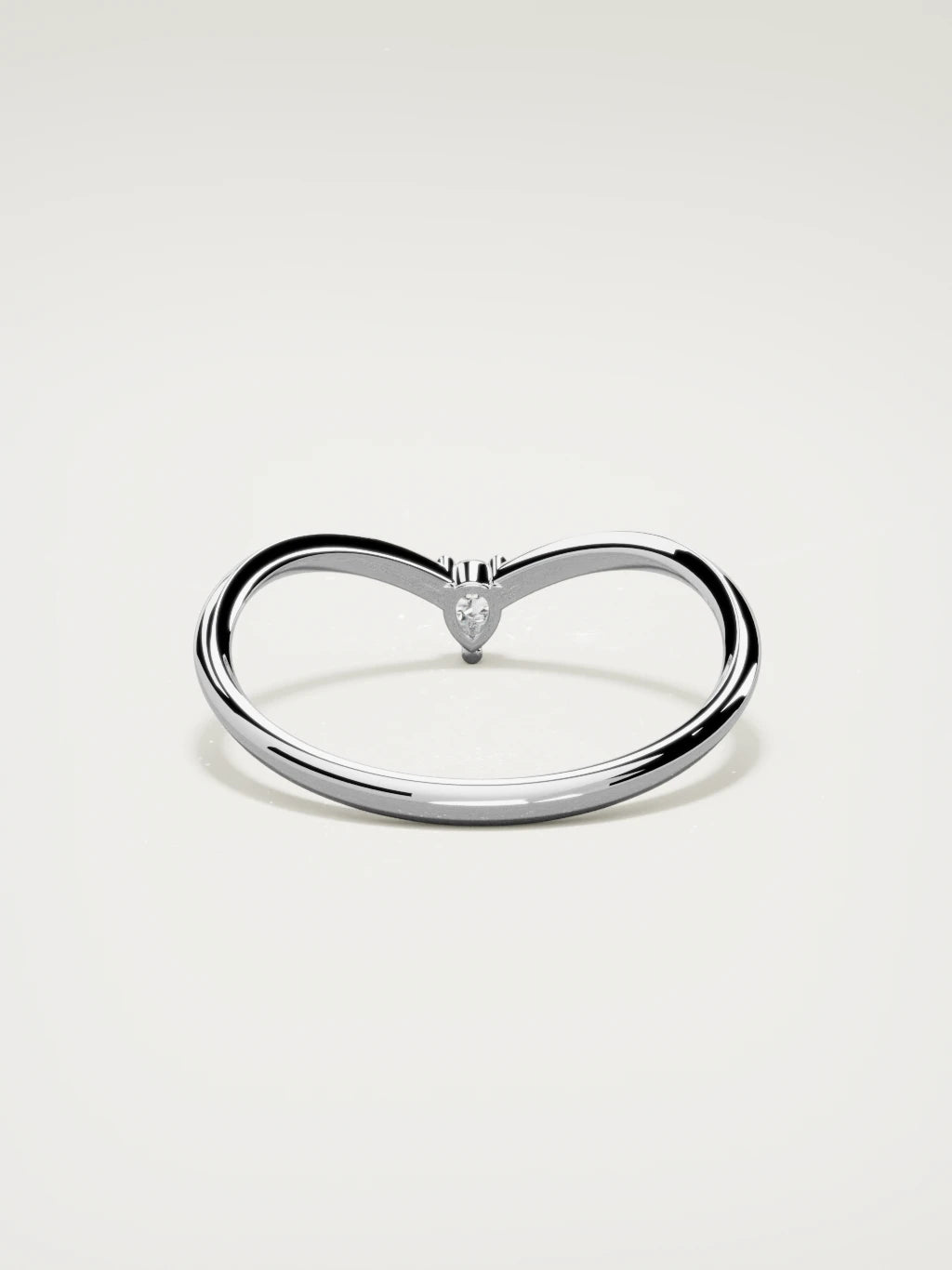 The Pico chevron pear diamond band in 14K white gold, back view