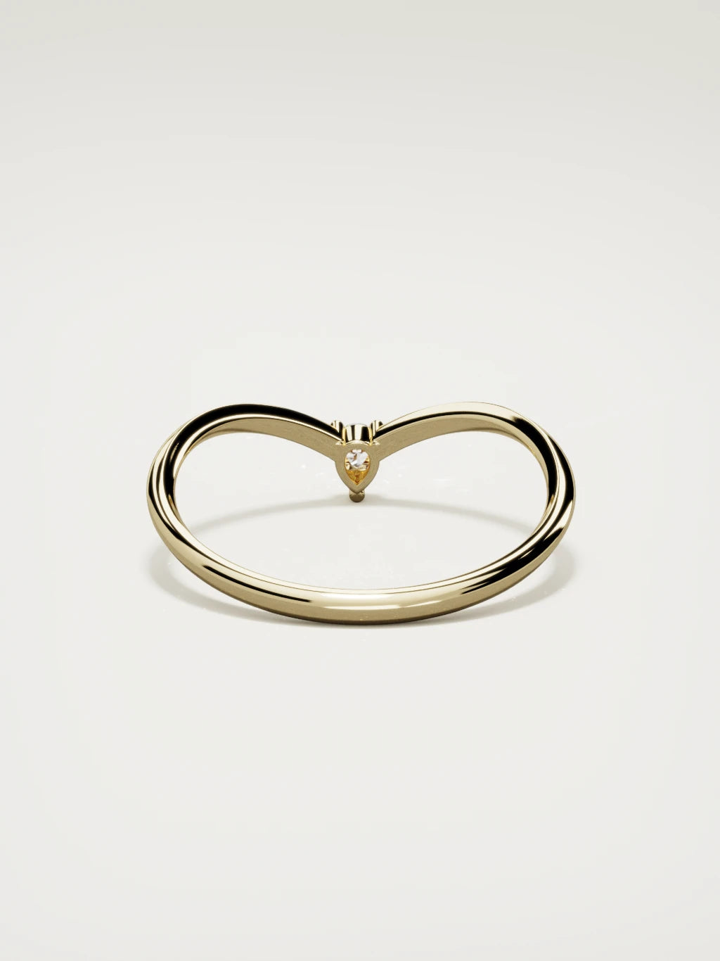 The Pico chevron pear diamond band in 14K yellow gold, back view