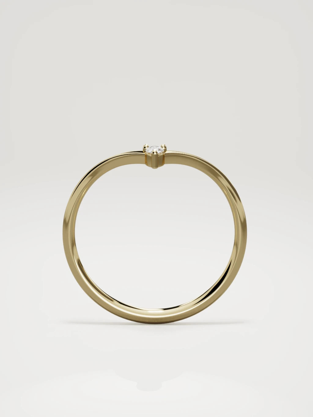 The Pico chevron pear diamond band in 14K yellow gold, standing front view