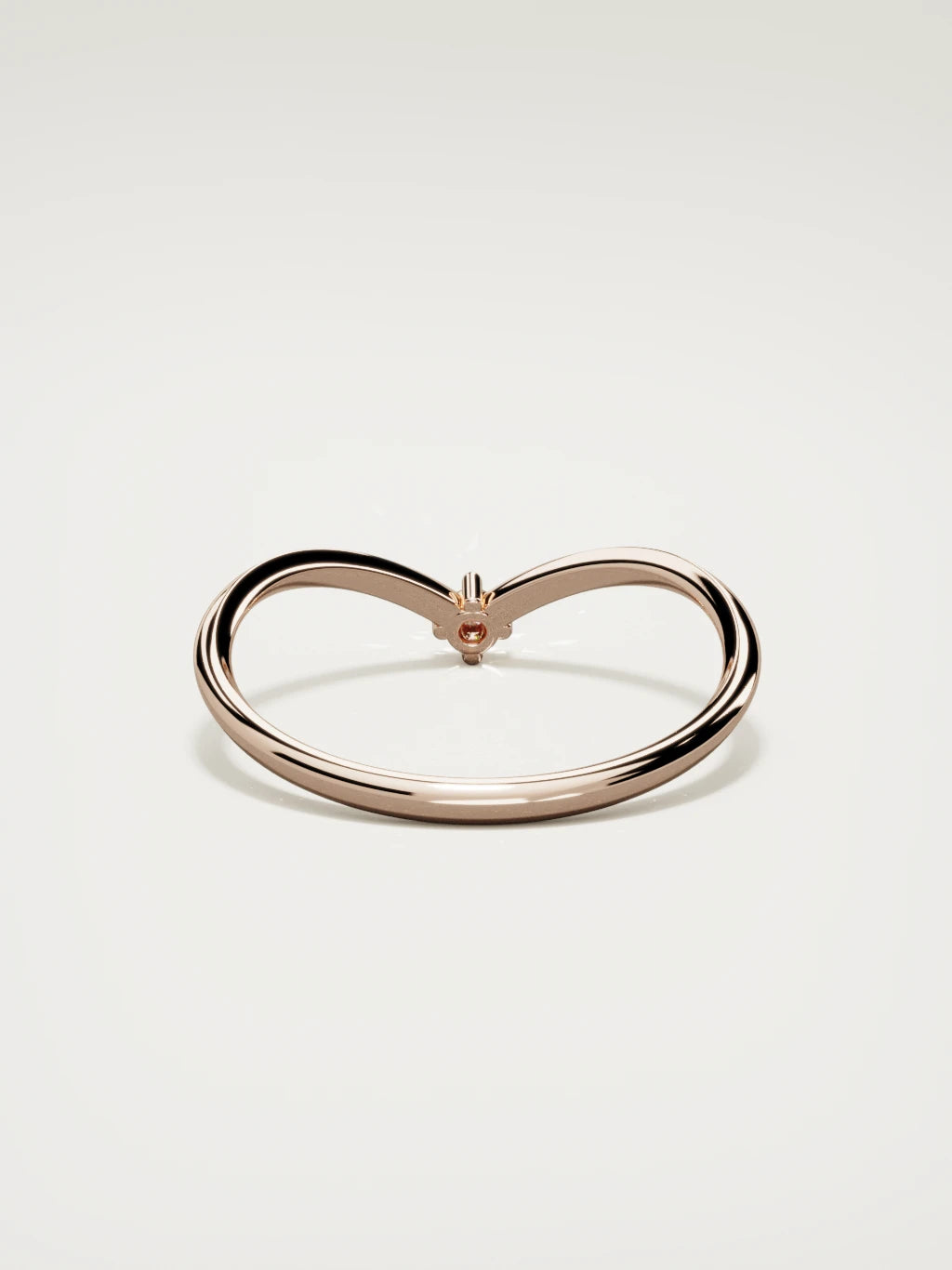 The Pico chevron round diamond band in 14K rose gold, back view