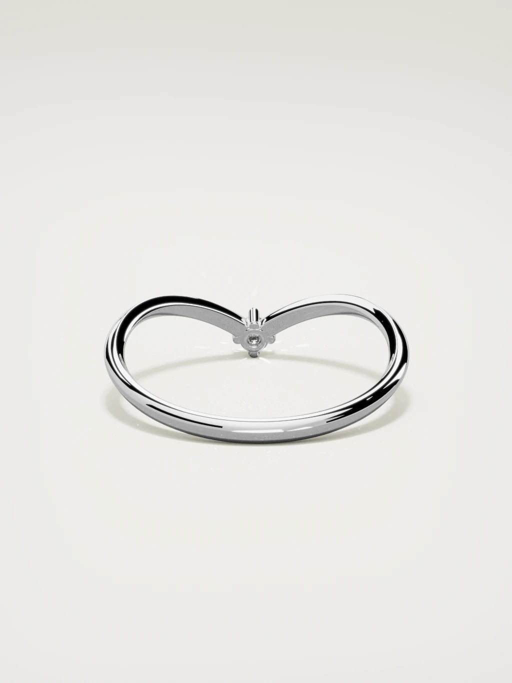 The Pico chevron round diamond band in 14K white gold, back view