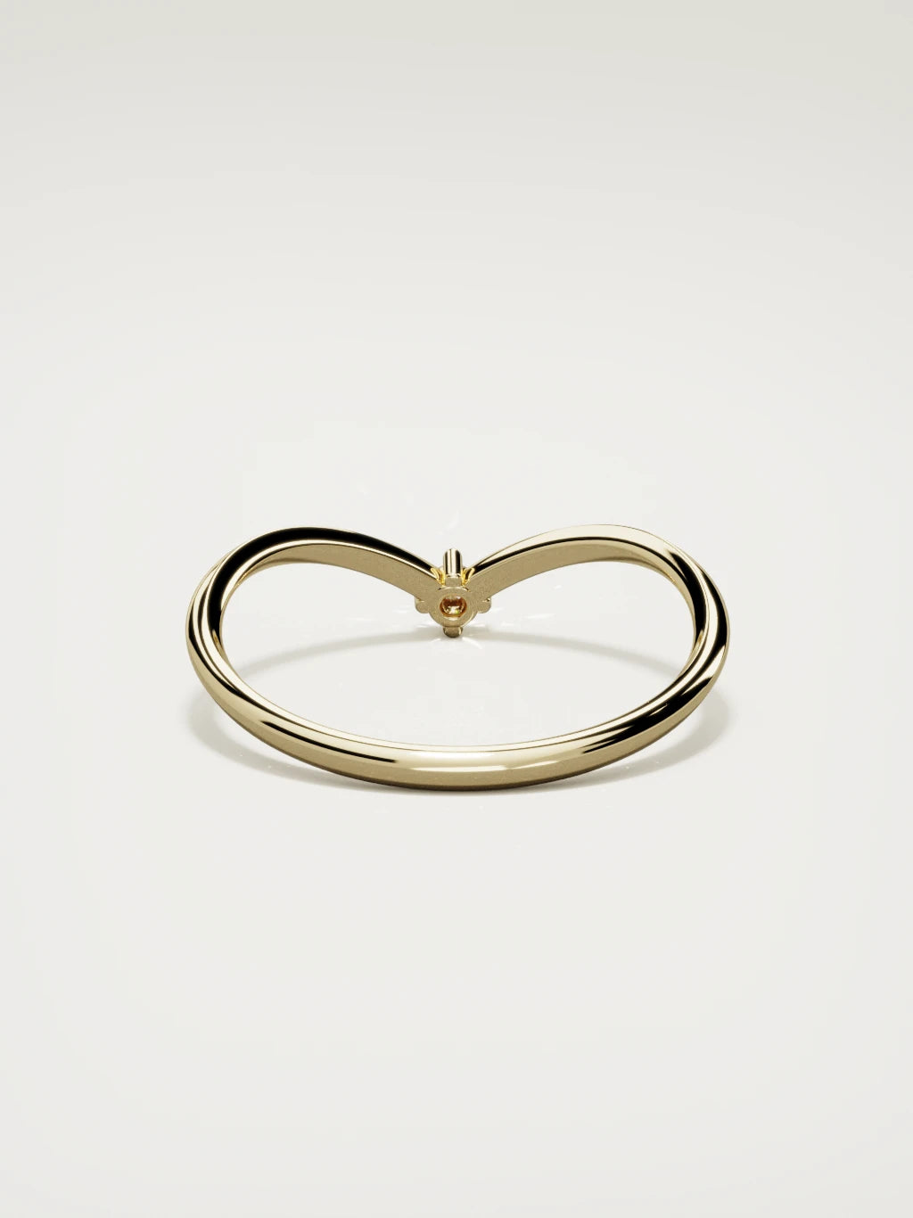 The Pico chevron round diamond band in 14K yellow gold, back view
