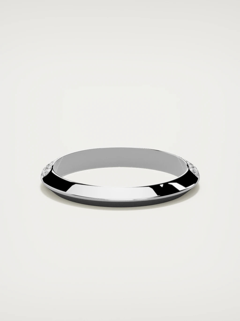 The Rayo diamond knife-edge men's band in 14K white gold, 3 mm, back view