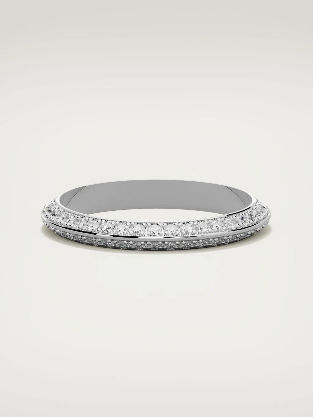 The Rayo diamond knife-edge men's band in 14K white gold, 3 mm, front view