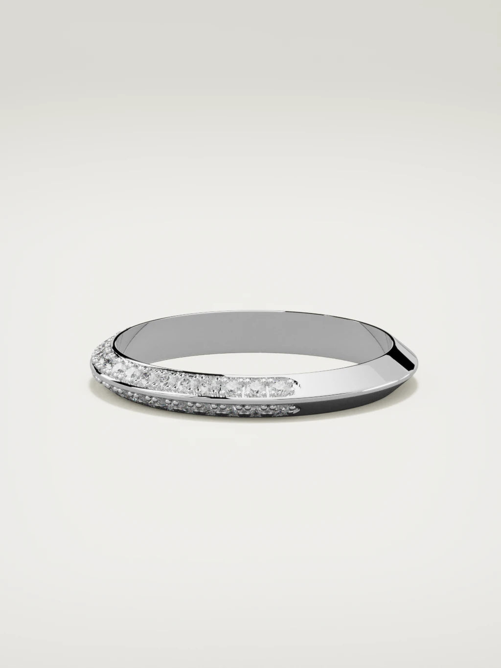 The Rayo diamond knife-edge men's band in 14K white gold, 3 mm, side view