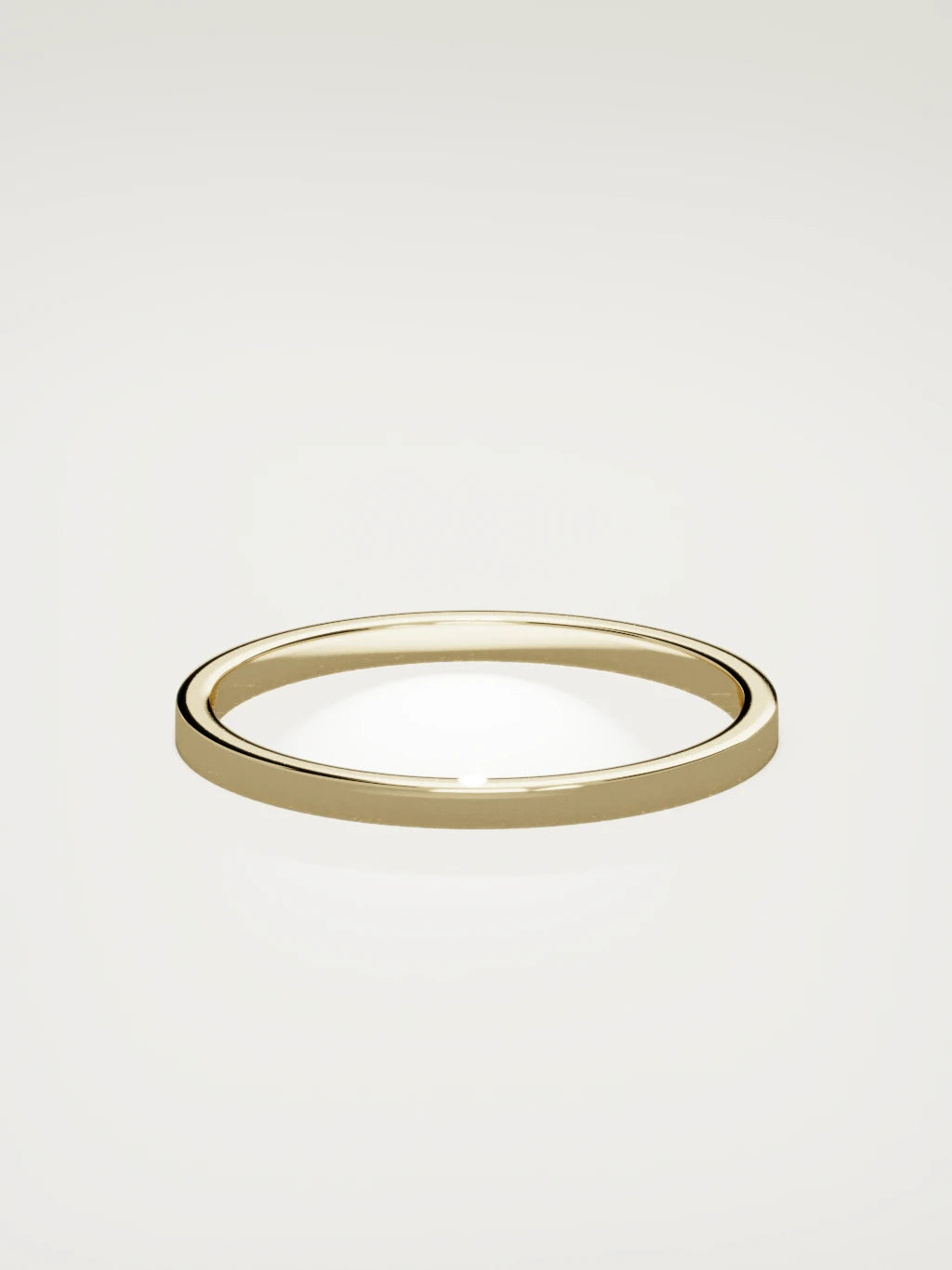 The Noble flat men's wedding band in 14K yellow gold, 2 mm, back view