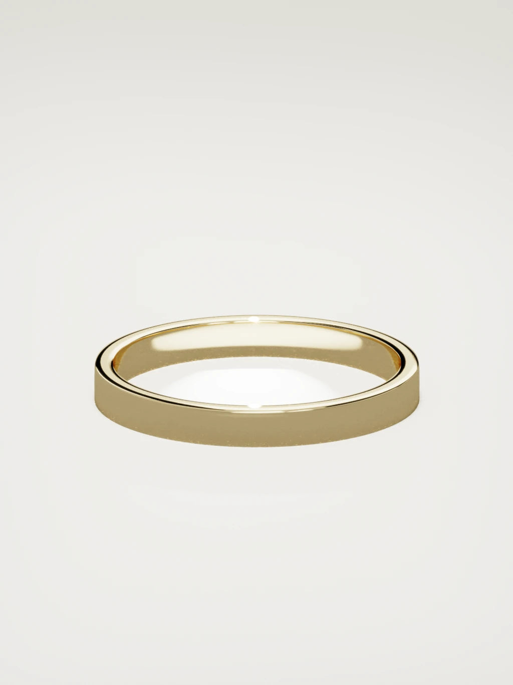 The Noble flat men's wedding band in 14K yellow gold, 3 mm, back view