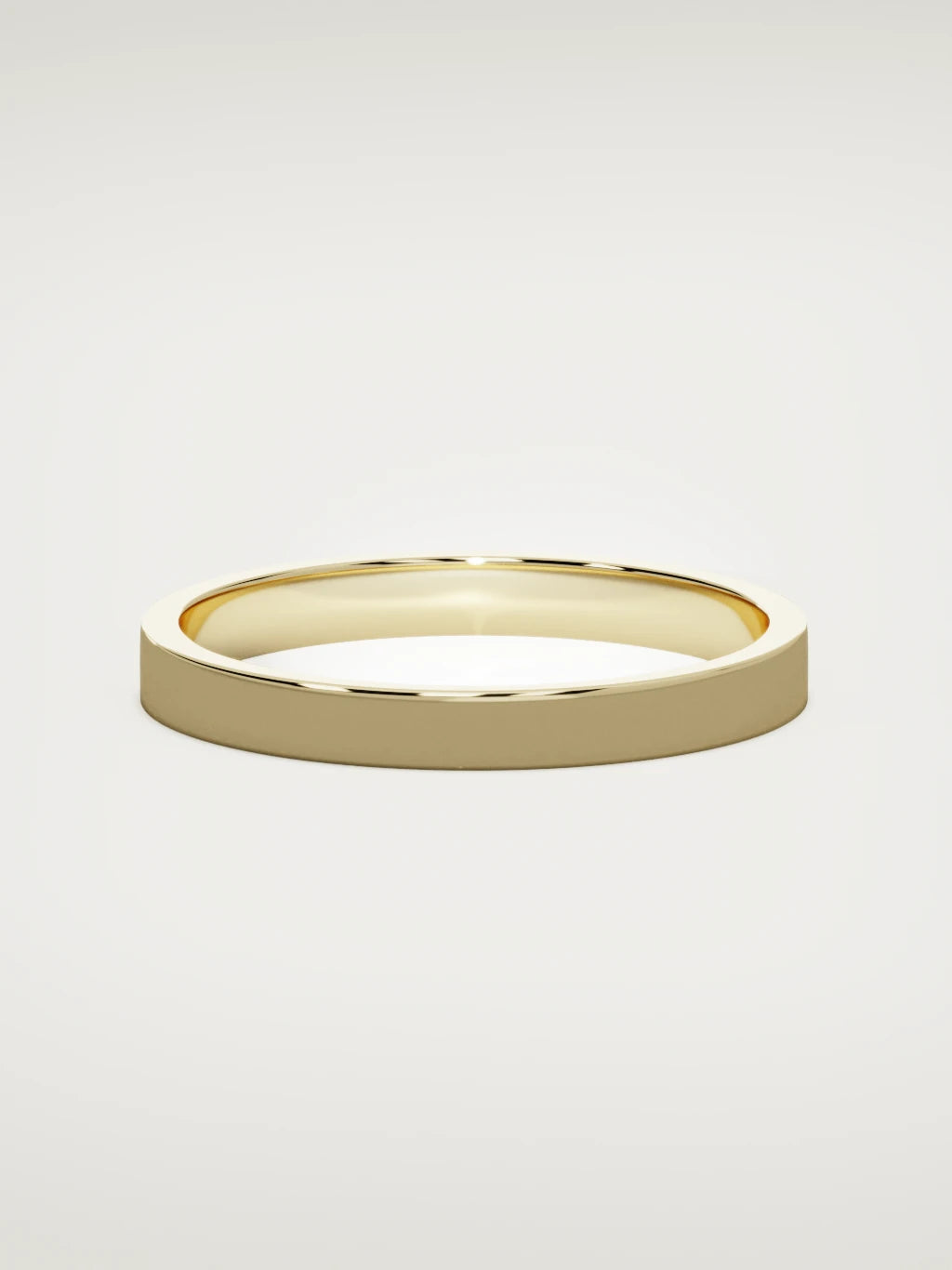 The Noble flat men's wedding band in 14K yellow gold, 3 mm, front view