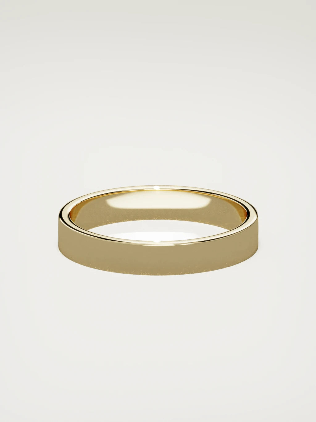 The Noble flat men's wedding band in 14K yellow gold, 4 mm, back view