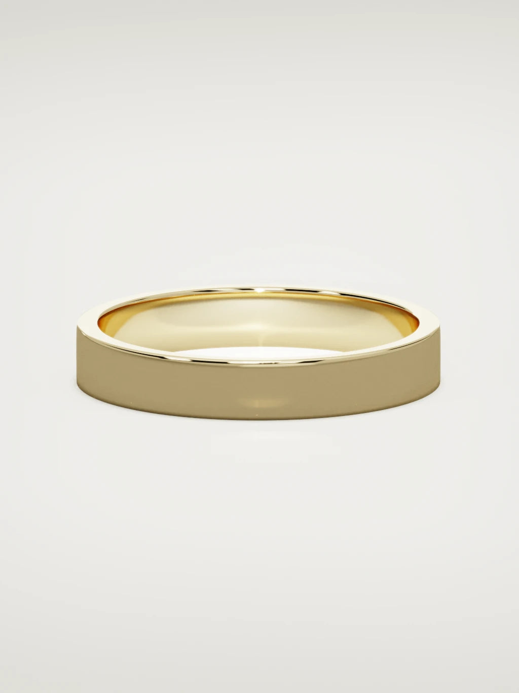 The Noble flat men's wedding band in 14K yellow gold, 4 mm, front view
