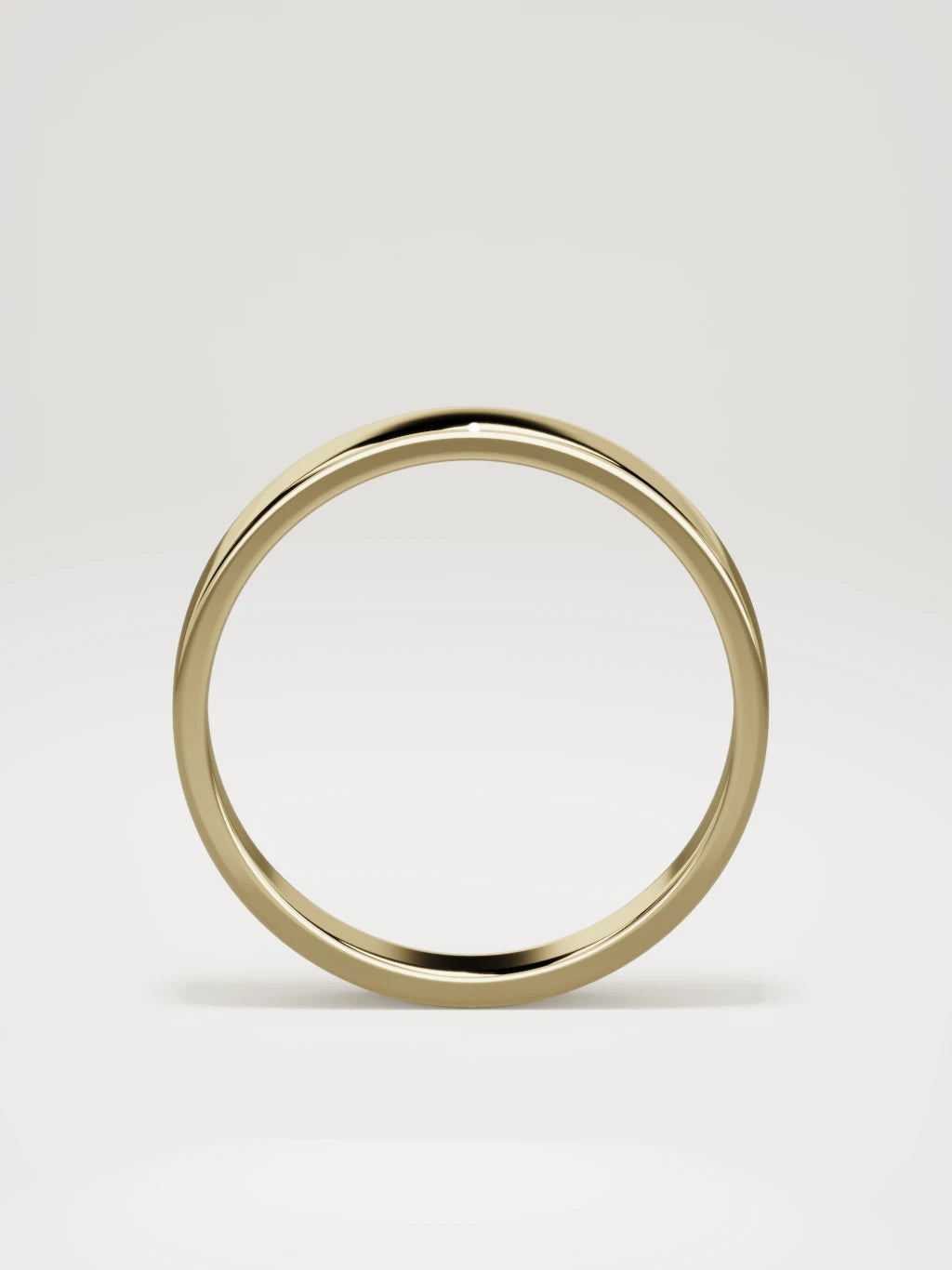 The Noble flat men's wedding band in 14K yellow gold, 4 mm, standing front view