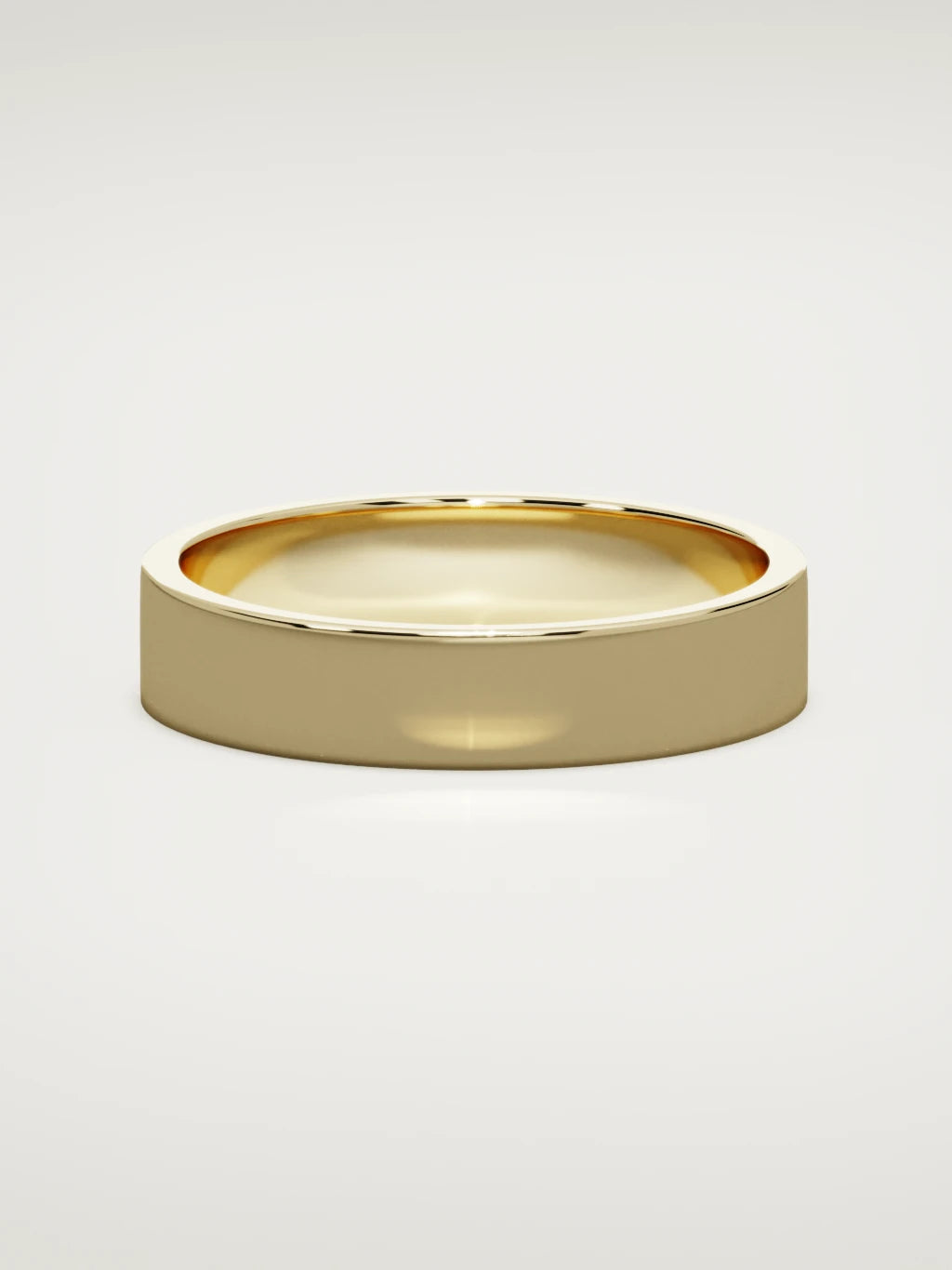 The Noble flat men's wedding band in 14K yellow gold, 5 mm, front view