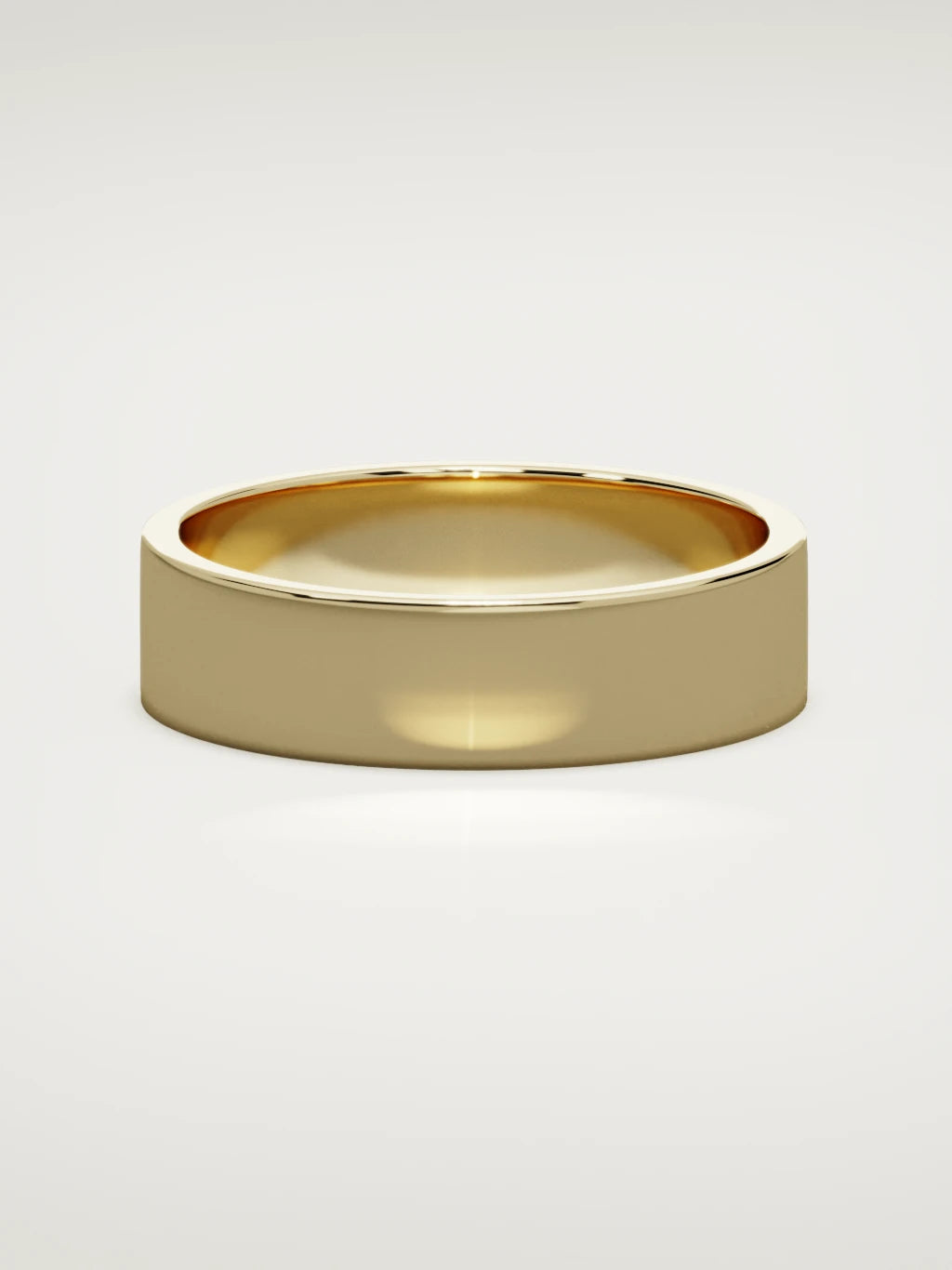 The Noble flat men's wedding band in 14K yellow gold, 6 mm, front view