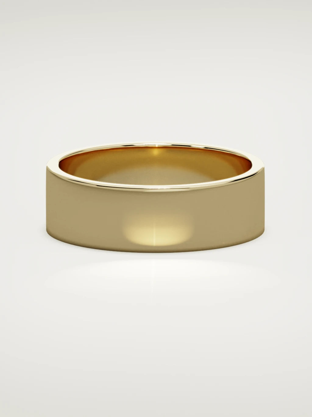 The Noble flat men's wedding band in 14K yellow gold, 7 mm, front view