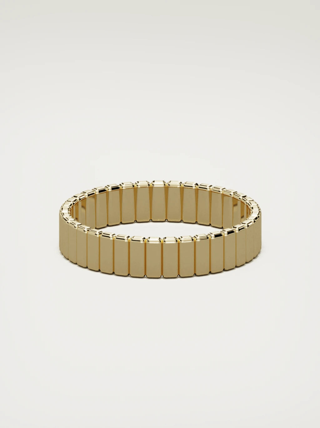 The Tempo ribbed men's wedding band in 14K yellow gold, 5 mm, back view