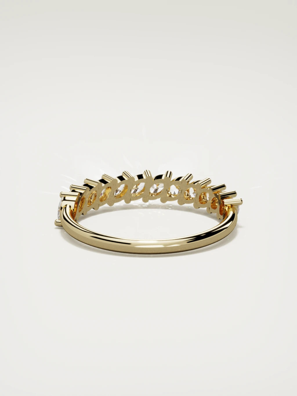 The Union marquise half eternity band in 14K yellow gold, back view