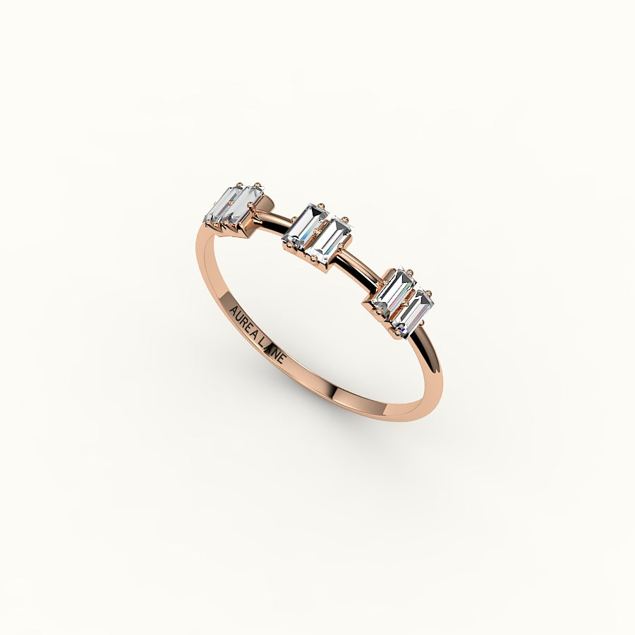 Banda de diamantes con baguette salteada