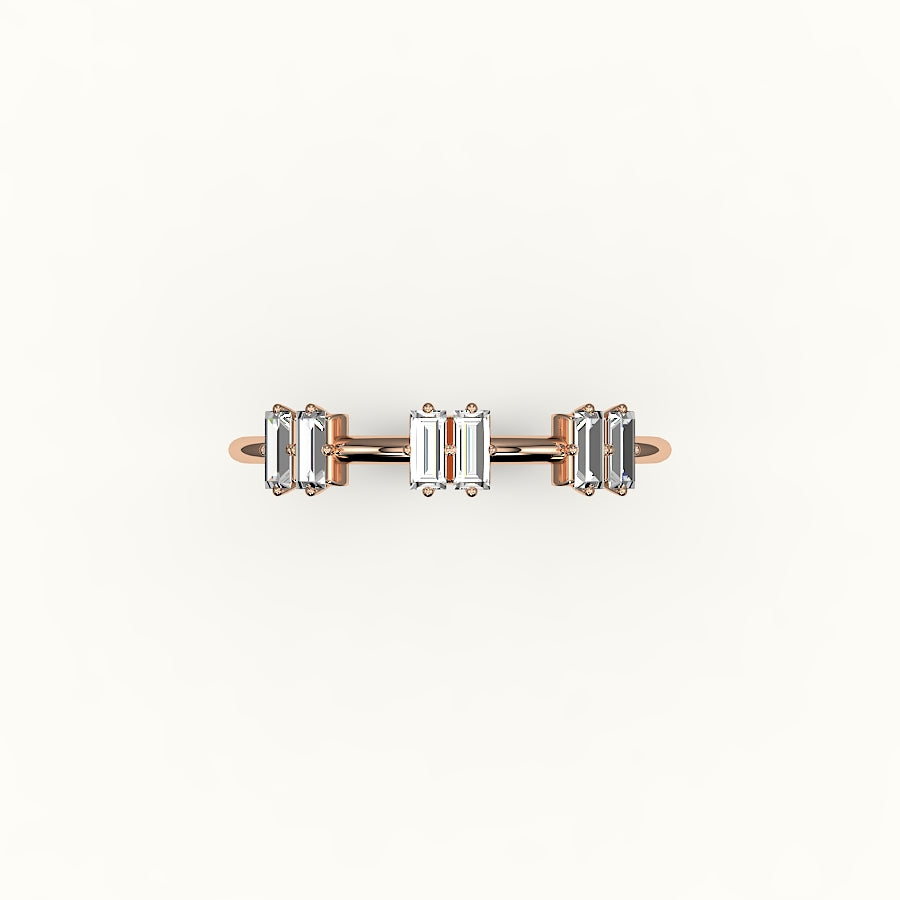 Banda de diamantes con baguette salteada