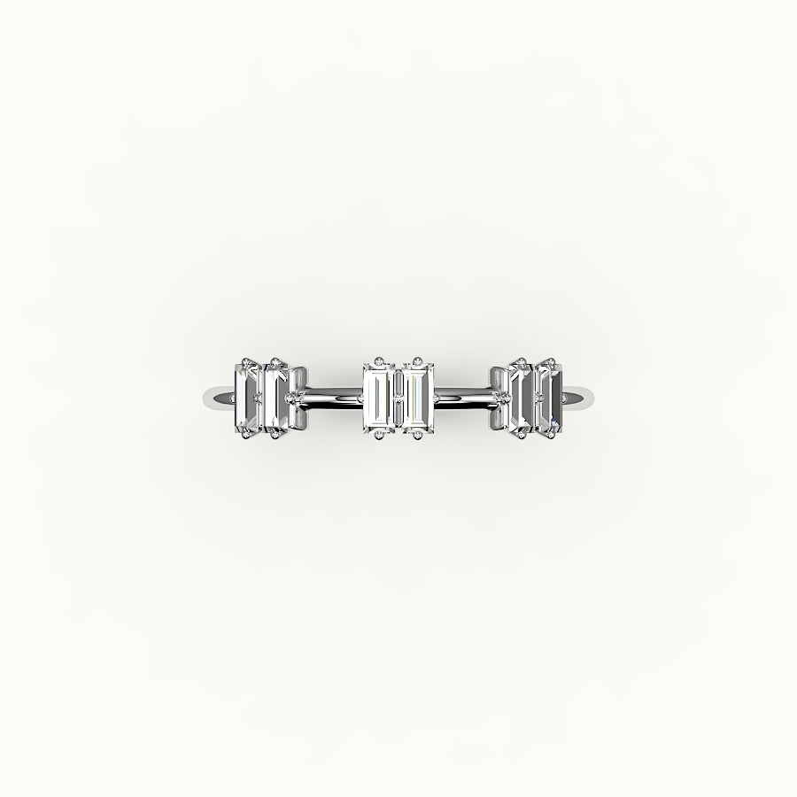 Banda de diamantes con baguette salteada