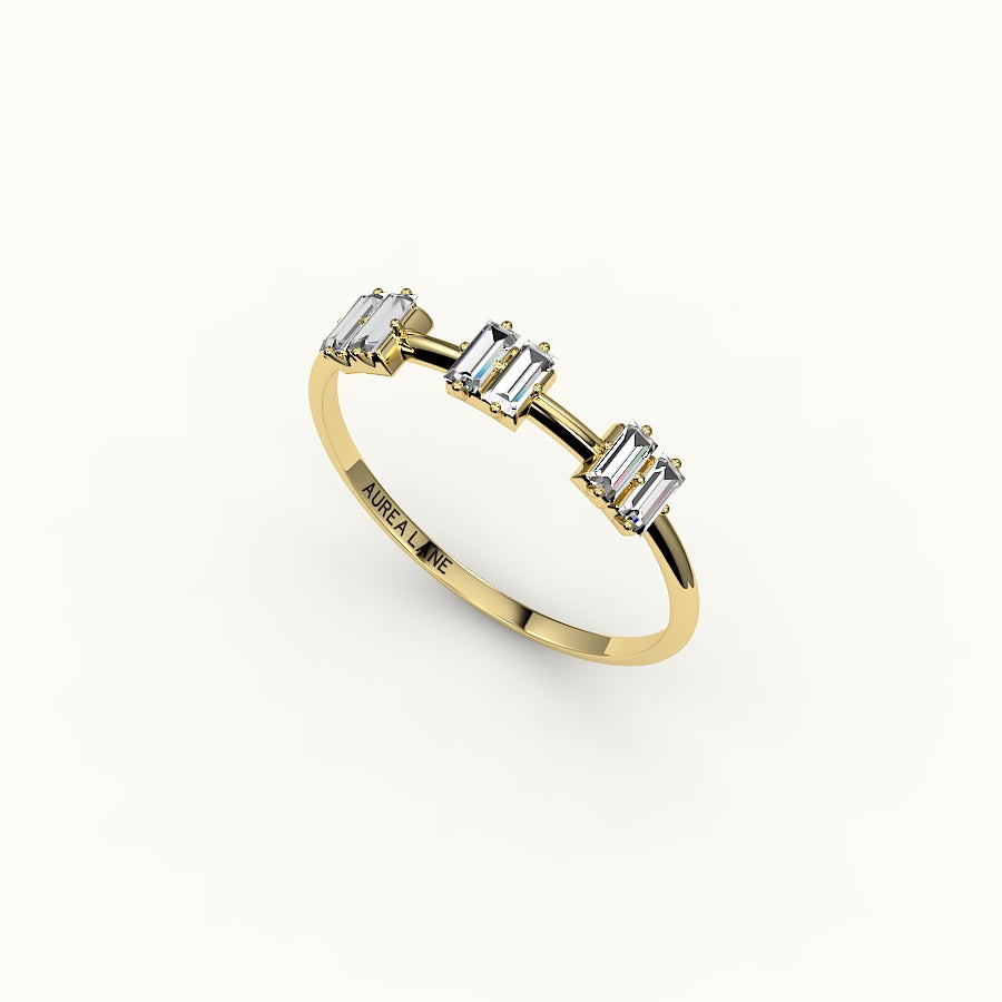 Banda de diamantes con baguette salteada