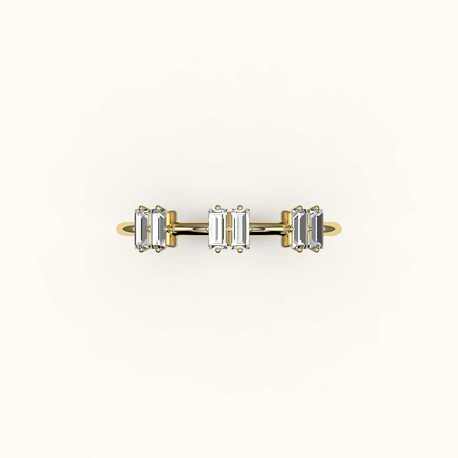 Banda de diamantes con baguette salteada