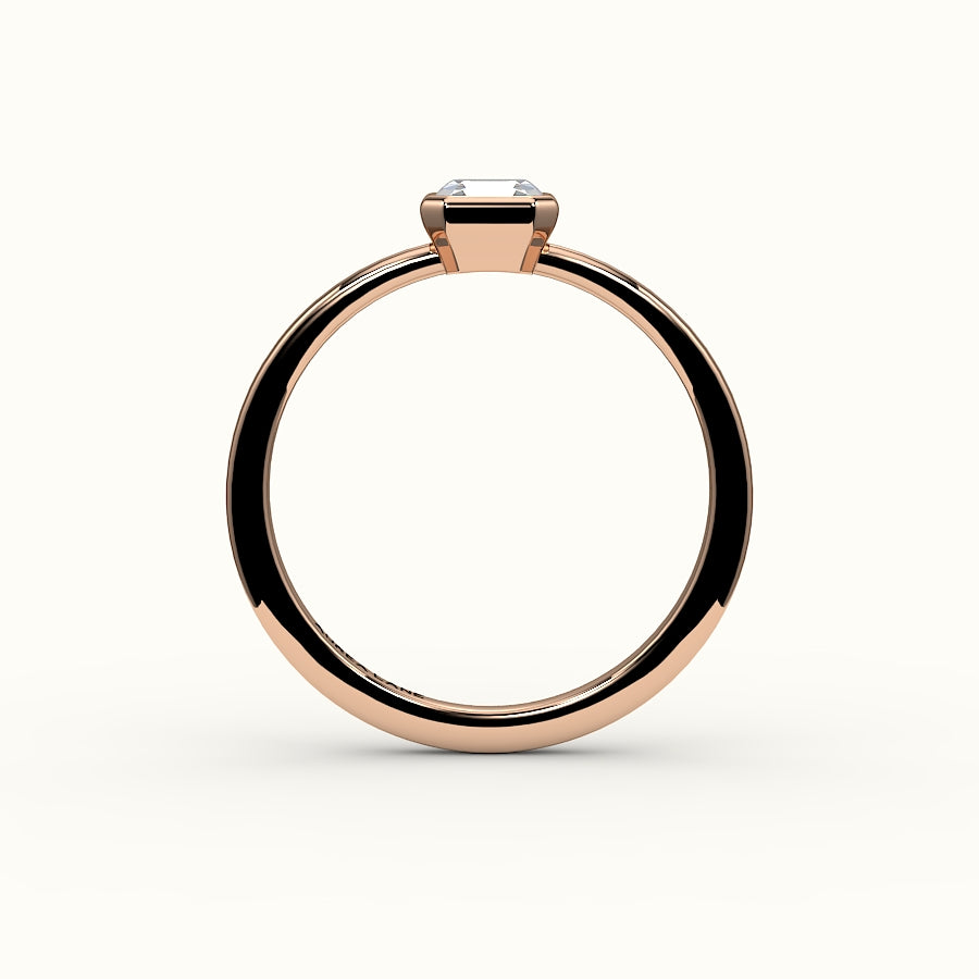 Engaste de anillo con bisel de corte Asscher clásico