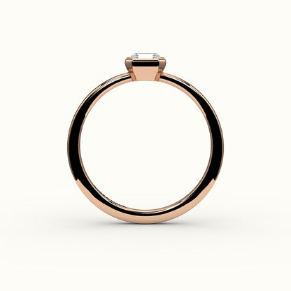 Engaste de anillo con bisel de corte Asscher clásico