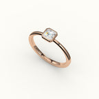 Classic Asscher Cut Bezel Ring Setting