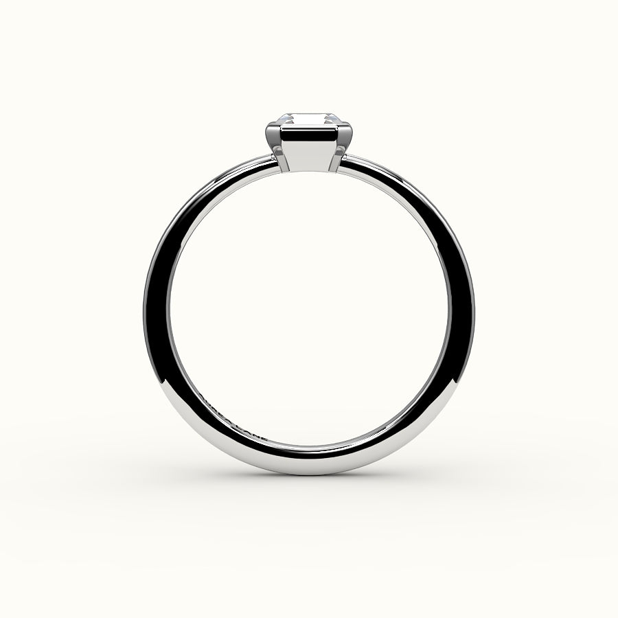 Engaste de anillo con bisel de corte Asscher clásico